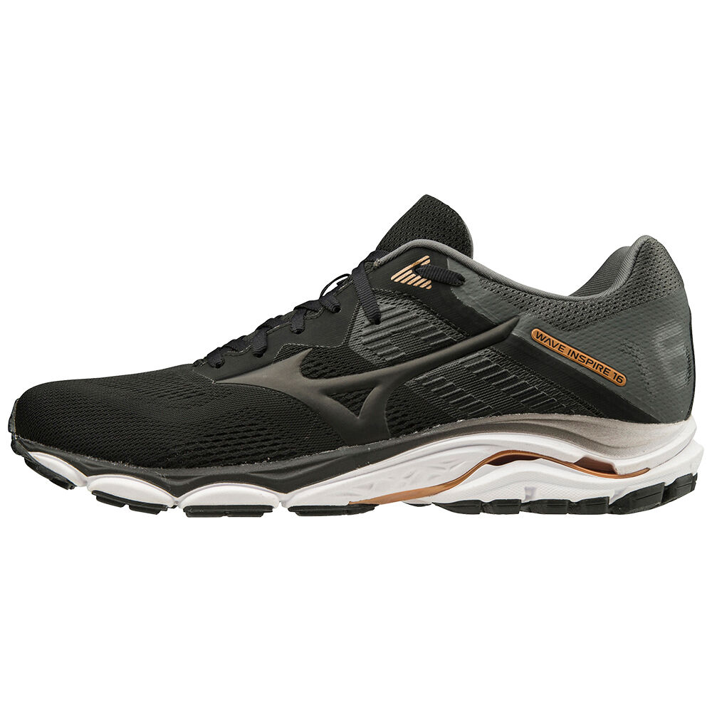 Zapatillas Running Mizuno Wave Inspire 16 Hombre Negras/Gris Baratas GWSF-48753